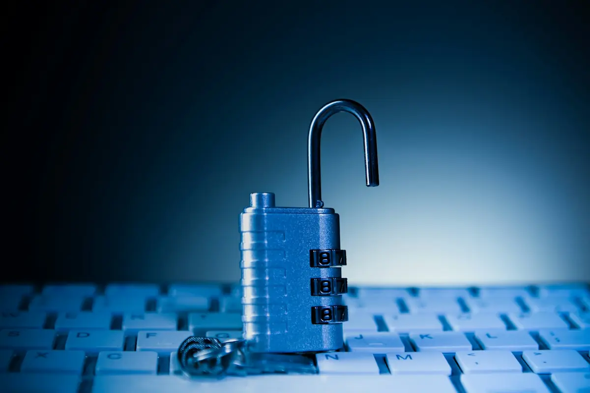 Padlock on a keyboard